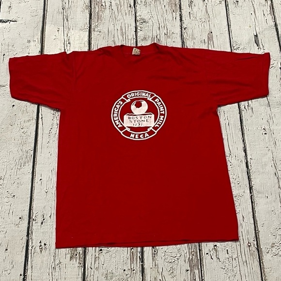 Vintage 1980s Boston Stone Red 80s Travel Tourism Crewneck Tee Top Shirt - Picture 1 of 3